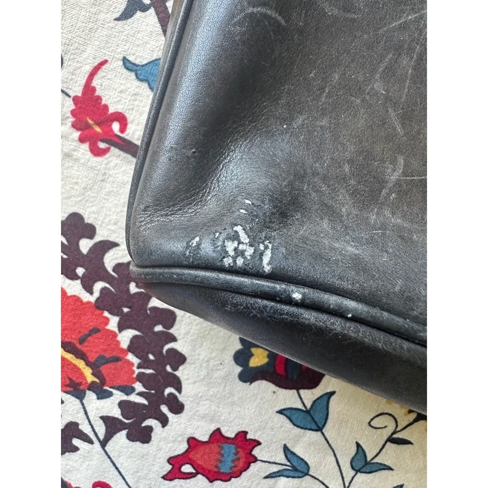 Vintage Coach Black‎ Leather Messenger Bag Crossbody USA Made 0239 232